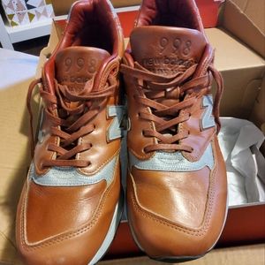 New balance 998 made in usa 10.5 side red and Grey leather..